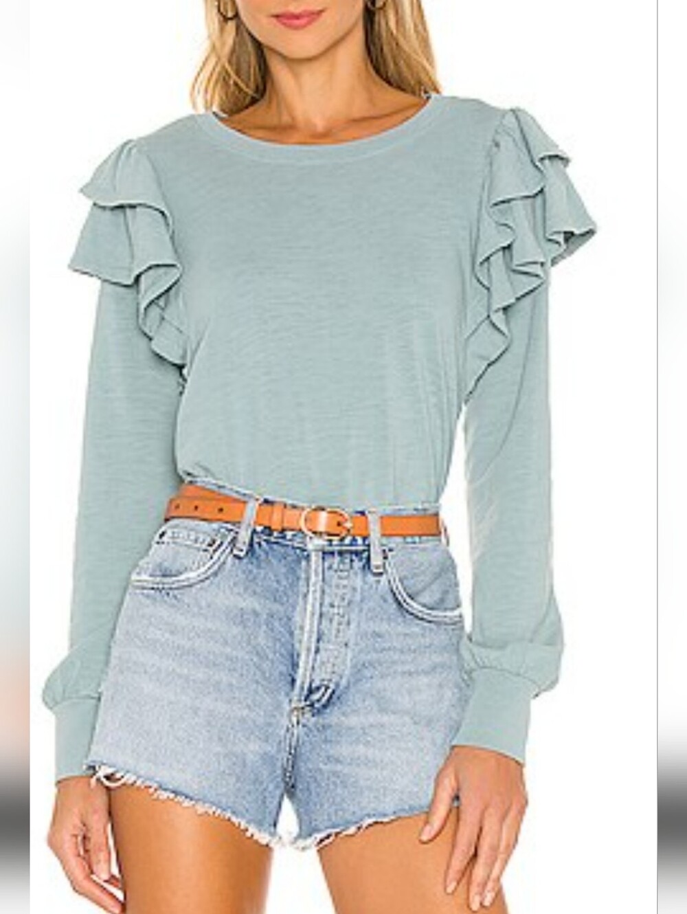 Nation LTD Xenia Ruffle Sleeve Top